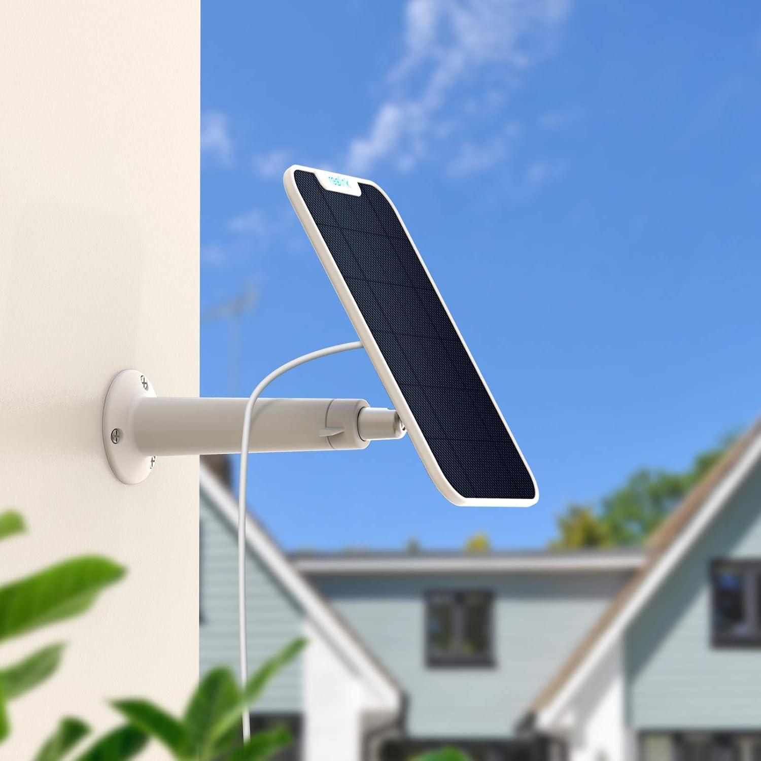 imageREOLINK 3W Solar Panel Power Designed for Wireless Outdoor Security Camera Solar Powered Cameras 6V Type C Port Compatible with Argus EcoGo PT PlusArgus 3 ProArgus PT NonStop Charging WhiteWhite