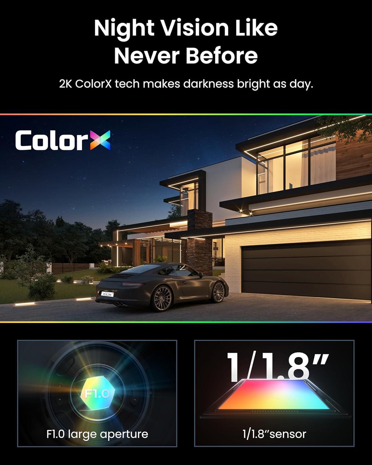 imageREOLINK Altas 2K Solar Camera Outdoor Wireless PreRecord Cameras for Home Security 540 Days Battery Life F10 ColorX Night Vision WiFi 6 AI Detection Home Hub Compatible No SubscriptionWhite Solar Panel