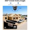 imageREOLINK 4K 4G LTE 360 Cellular Security Camera 128G SD Card  2Pack No WiFi Solar Powered 8MP Pan Tilt Smart Detection Color Night Vision SIM Card Included Go PT UltraGrey Solar Panel 2