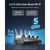 imageREOLINK 5MP Security Camera System 524GHz DualBand WiFi 16CH NVR with 1TB HDD Expandable to 16TB Full Metal Material Plugin Cameras Smart Detection 247 Recording RLK12500WB4