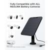 imageREOLINK 6W Solar Panel White NonStop Solar Power Supply for All Wireless Battery Camera TrackmixArgus PTGo PT Ultra Waterproof Adjustable Mount 4 Meters CableOnly Use for Battery CamerasBlack