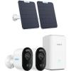 imageREOLINK 2 Pack Argus 3E Solar Panel with Home Hub Wireless Security Camera Outdoor Spotlight Night Vision 24GHz WiFi SolarBattery Powered Home Surveillance Smart AI Detection
