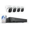 imageREOLINK 4K Security Camera System 4pcs H265 PoE Wired Turret Cameras with Person Vehicle Detection 4K8MP 8CH NVR with 2TB HDD for 247 Recording RLK8800D4