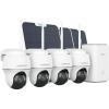 imageREOLINK 4K Solar Security Camera Outdoor Encrypted Local Storage Camera System 360 Pan Tilt Smart Detection No Monthly Fee Home Hub with 4X PT Ultra  Solar PanelWhite 4Cam Kit