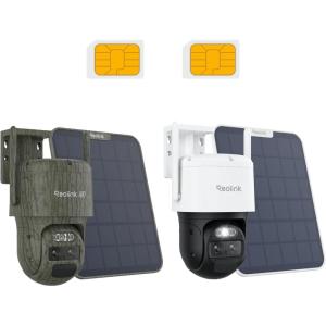 imageREOLINK 4G LTE 4K DualLens PTZ Cellular Security Camera Outdoor 2PackTrail1  White1 Wireless Auto Tracking 6X Hybrid Zoom Smart Detection SIM Card Included TrackMix LTE Solar Kits