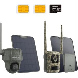 imageREOLINK 4K 3G4G LTE 360 Cellular Trail Camera Outdoor 2HuntingCam Bundle  Go Ranger PT KitTalon Pro Solar Kit NoGlow IR SIM Card Included Smart Animal Detection Waterproof for Wildlife