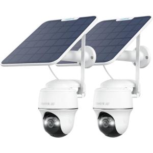 imageREOLINK 4K 4G LTE 360 Cellular Security Camera Wireless Outdoor 128G SD Card  2Pack No WiFi Solar Powered SIM Card Included 8MP Color Night Vision LocalCloud Storage Go PT UltraSolar Panel 2
