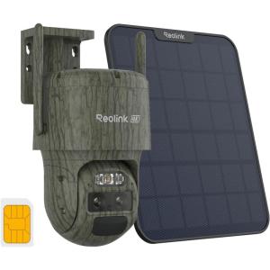 imageREOLINK 4K Dual Lens 4G LTE Cellular Security Camera SIM Card Included Wireless Auto Tracking Trail Camera 6X Hybrid Zoom NoGlow IR Waterproof for Wildlife TrackMix LTE Trail  Solar Panel 2