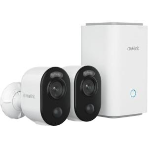 imageREOLINK 4K Security Cameras Wireless Outdoor System Encrypted 1 Year Local Storage 5Month Battery Life 245GHz WiFi Spotlight No Subscription Home Hub with 2X Argus 3 Ultra