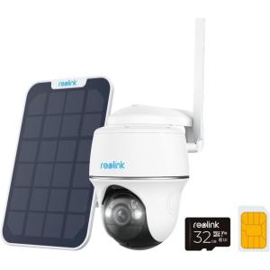 imageREOLINK 5MP 4G LTE Cellular Security Camera Outdoor 360 PanTilt Sim32GB SD Card Included Wireless Solar Powered Color Night Vision Smart AI Detection Go PT PlusSolar Panel Updated Version
