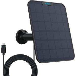 imageREOLINK 6W Solar Panel White NonStop Solar Power Supply for All Wireless Battery Camera TrackmixArgus PTGo PT Ultra Waterproof Adjustable Mount 4 Meters CableOnly Use for Battery CamerasBlack