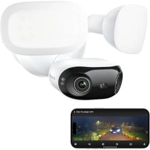 imageREOLINK Elite Floodlight WiFi 4K 8MP 180 Panoramic Wired Floodlight Camera Adjustable 3000 Lumens Local AI Video Search DualBand WiFi 6 247 Recording No Monthly Fees 100200V AC Hardwired