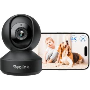 imageREOLINK Smart 4K UHD Pan ampamp Tilt DualBand WiFi 6 Indoor Security Camera with 3X Optical Zoom AutoTracking PeoplePet Detection Crying Sound Detection Privacy Mode and Bluetooth Setup E1 ZoomBlack 8MP