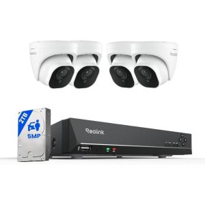 imageREOLINK Smart 5MP 8CH Home Security Camera System 4pcs Wired PoE IP Cameras Outdoor with PersonPetVehicle Detection 4K 8CH NVR with 2TB HDD for 247 Recording RLK8520D45MP