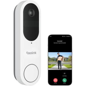 imageREOLINK Wireless 2K Battery Video Doorbell Camera 150x150 HeadtoToe View 245 GHz WiFi Battery or Wired Power Options TwoWay Talk PersonVehiclePackage DetectionChime not IncludedWhite