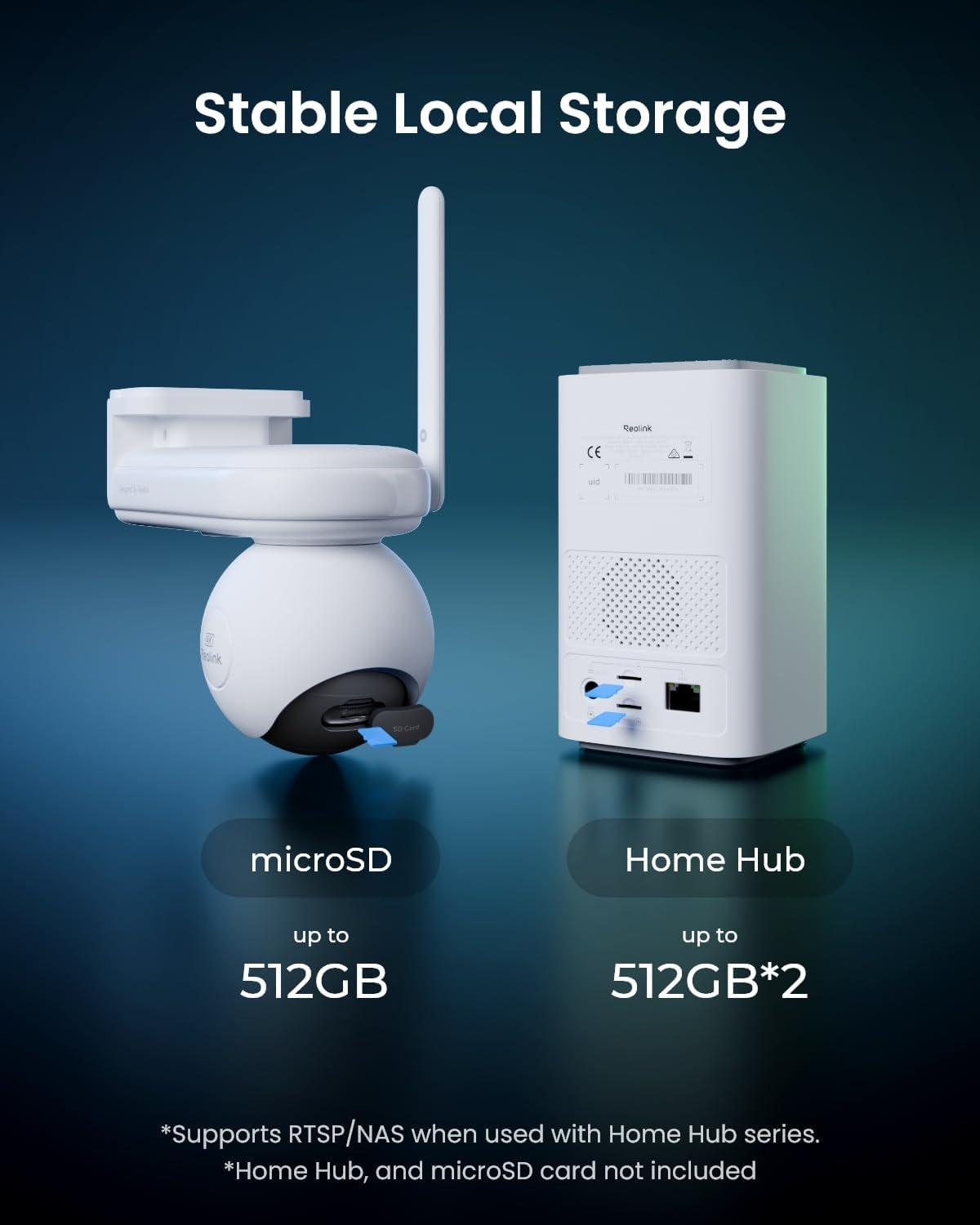 imageREOLINK Home Hub with Altas PT Ultra  6W Solar Panel  4K Solar Continuous Recording Security Cameras 10s PreRecord 500 Days Battery Life ColorX Night Vision Home Hub Compatible
