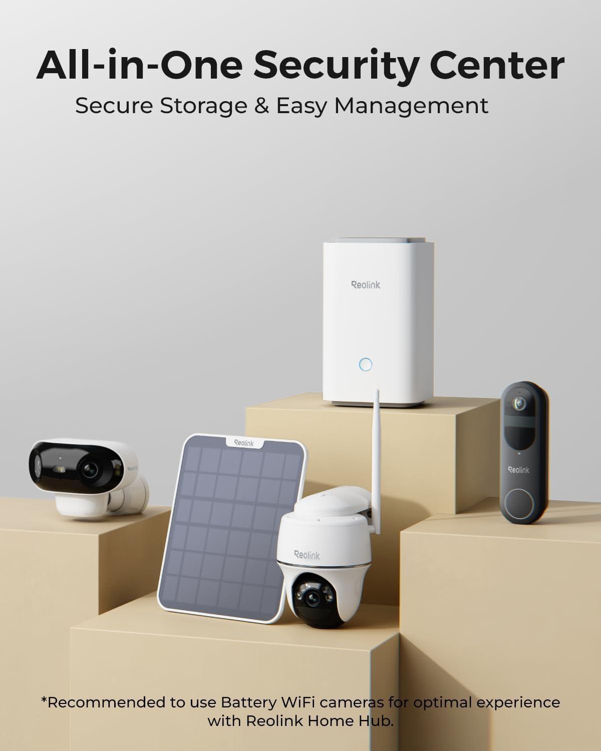 imageREOLINK Home Hub with Altas PT Ultra  6W Solar Panel  4K Solar Continuous Recording Security Cameras 10s PreRecord 500 Days Battery Life ColorX Night Vision Home Hub Compatible
