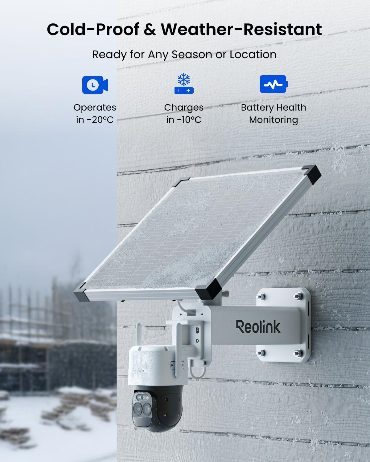 imageREOLINK Smart Cellular BatterySolar Security Camera Outdoor 2K HD AOV Camera ampamp 247 Recording Long Battery Life ColorX Smart Detection 512GB Local Storage TrackMix LTE Plus 2Solar Panel Plus