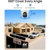 imageREOLINK 4K 4G LTE 360 Cellular Security Camera Wireless Outdoor 128G SD Card  4Pack No WiFi Solar Powered SIM Card Included 8MP Color Night Vision LocalCloud Storage Go PT UltraSolar Panel 2