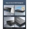 imageREOLINK PoE Switch with 8 PoE and 2 Gigabit Uplink Ports Ideal for REOLINK RLN36 NVR and Power Over Ethernet IP Cameras IEEE8023afat Metal Casing DesktopWall Mount RLAPS1
