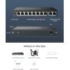 imageREOLINK PoE Switch with 8 PoE and 2 Gigabit Uplink Ports Ideal for REOLINK RLN36 NVR and Power Over Ethernet IP Cameras IEEE8023afat Metal Casing DesktopWall Mount RLAPS1