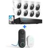 imageREOLINK 12MP Home Security Camera System Wired 8pcs Outdoor PoE Security Camera with Color Night Vision 2Way Talk 16CH NVR 4TB HDD RLK161200D8A Bundle with IP Video Doorbell Camera
