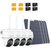 imageREOLINK 4K 4G LTE 360 Cellular Security Camera Wireless Outdoor 128G SD Card  4Pack No WiFi Solar Powered SIM Card Included 8MP Color Night Vision LocalCloud Storage Go PT UltraSolar Panel 2