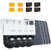 imageREOLINK 4K 4G LTE Dual Lens Cellular Security Camera 128GB SD Card  4Pack Auto Tracking No WiFi Solar Powered 6X Hybrid Zoom 8MP Color Night Vision SIM Card Included TrackMix LTE Solar Kits