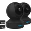 imageREOLINK Indoor WiFi Camera 2 Pack Bundle with 2 pcs 128GB SD Card 5MP3k 245 GHz WiFi Two Way Talk Motion Tracking Real Time Alerts E1 Pro Black