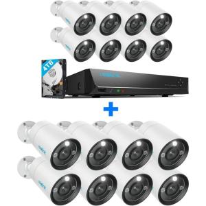 imageREOLINK 12MP Business Security Camera System 16pcs H265 12MP IP Camera Wired Color Night Vision Person Vehicle Pet Detection TwoWay Talk 16CH NVR 4TB HDD RLK161200B8A Bundle