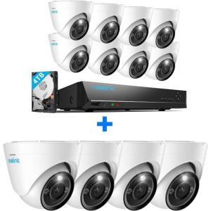 imageREOLINK 12MP PoE Security Camera System RLK161200D8A Bundle 12pcs H265 12MP Security Cameras Wired Person Vehicle Pet Detection TwoWay Talk Color Night Vision 4TB HDD 16CH NVR