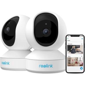 imageREOLINK 2K Indoor Security Camera E1 Plugin 24G Wireless WiFi for BabyPet Monitor with Phone app 360 Degree Dog Camera with PersonPet Detection Night Vision 2Way Talk Local StorageWhite2Pack