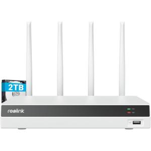 imageREOLINK 4K 16CH WiFi NVR with WiFi 6 and 245 GHz DualBand WiFi Builtin 2TB HDD Support 16MP12MP8MP5MP4MP Reolink Cameras 247 Recording Home Security Camera System Not PoE Ports RLN12WWhite
