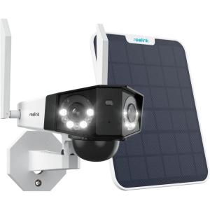 imageREOLINK 4K 8MP DualLens Solar Security Camera Wireless Outdoor 180 View for Home Surveillance 24G5GHz WiFi Spotlight Color Night Vision HumanCarPet Detection No Extra Fee Duo 2Solar Panel