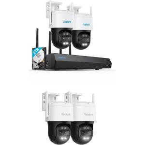 imageREOLINK 4K PTZ DualLens Outdoor Security Camera System Plugin for Continuous Power 245 GHz WiFi Spotlight Color Night Vision AI Detection No Monthly Fees 2TB HDD NVR