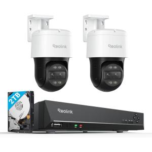 imageREOLINK 4K PTZ Security Cameras System IP PoE Outdoor Cameras 2X Trackmix PoE with 6X Hybrid Zoom Auto Tracking HumanVehiclePet Detection Bundle 1x RLN8410 NVR with Builtin 2TB HDD