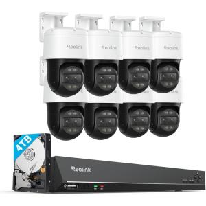 imageREOLINK 4K PTZ Security Cameras System IP PoE Outdoor Cameras Auto Tracking HumanVehiclePet Detection 8X Trackmix PoE with 6X Hybrid Zoom Bundle 1x RLN16410 NVR with Builtin 4TB HDD
