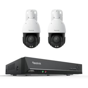 imageREOLINK 4K PTZ Surveillance System 2Pcs 4K PoE Security Cameras with 3D 16X Optical Zoom RLC823S2 Bundle with 8CH NVR RLN8410 Secure 247 Local Storage Auto Tracks HumanVehiclePet