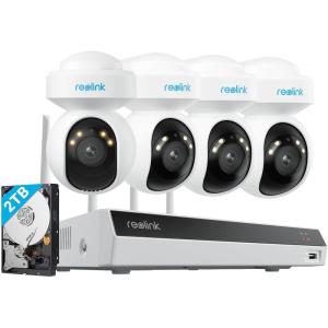 imageREOLINK 4K PTZ WiFi 6 Security Camera System 4pcs WiFi Cameras Outdoor with 10X Digital Zoom Motion Track Smart Detection Color Night Vision16CH WiFi NVR with 2TB HDD RLK12800WPT4