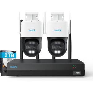 imageREOLINK 4K PTZ WiFi 6 Security Camera System with AutoZoom Tracking 6X Hybrid Zoom 360 Coverage Spotlight Color Night Vision AI Detection No Monthly Fees 2TB HDD NVR with 2X TrackMix WiFi