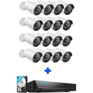 imageREOLINK 5MP PoE Outdoor Home Security Camera System Indoor Outdoor Surveillance Smart PersonVehiclePet Detection 100ft IR Night Vision 16xRLC520A ampamp 1x16CH REOLINK NVR RLN164104TBv