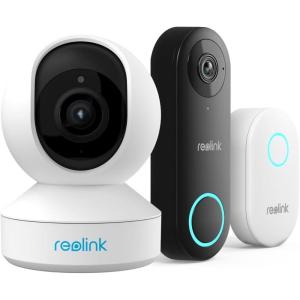 imageREOLINK Doorbell Camera Bundle with E1 Pro 5MP Indoor CameraRemote Control in One App No Subscription Fee Local Storage Works wGoodle Assistant