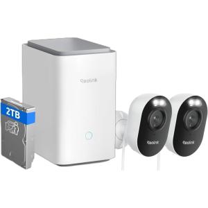 imageREOLINK Home Hub Pro with 2X Lumus Bundle 2K 4MP Outdoor WiFi Camera with Spotlight Color Night Vision Centralized Control 2TB HDD Included No Monthly Fees