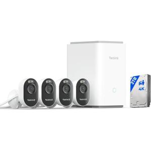 imageREOLINK Home Hub Pro with 4 Lumus Pro 4K WiFi 6 AllinOne Security System with 2TB HDD Max 16TB Storage Spotlight Night Vision DualBand WiFi Network Smart Detection AntiTheft Encryption
