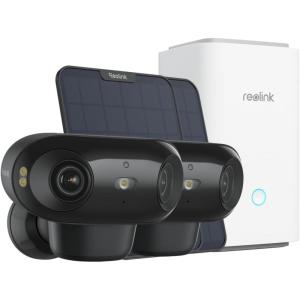 imageREOLINK Home Hub with 2X Argus 4 Pro Black6W Solar Panel  4K Home Security Cameras System ColorX Night Vision 180 BlindspotFree View DualBand WiFi 6 Encrypted Local Storage