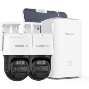 imageREOLINK Home Hub with 2X TrackMix  6W Solar Panel  4K Solar Security Cameras Outdoor with Auto Tracking 360 Pan Tilt 8X Hybrid Zoom Color Night Vision Smart AI Detection Local Storage