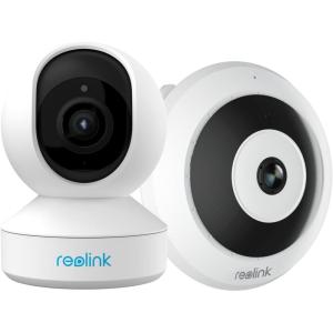 imageREOLINK Indoor Security Camera Fisheye Camera FEW White with 2K 6MP 360 Panorama Bundle 5MP E1 Zoom WiFi PTZ Camera with Auto Tracking Ideal for BabyPet MonitorHome Security Dual Band WiFi