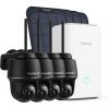 imageREOLINK 4K Solar Security Cameras Wireless Outdoor 360 Pan Tilt 8MP Color Night Vision 245 GHz WiFi 6 No Monthly Fee Home Hub with 4xArgus PT 4KSolar Panel Black