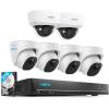 imageReolink 5MP PoE Security Camera System Bundle 4pcs 5MP Dome PoE IP Cameras with Smart AI Detection 8CH NVR with PreInstalled 2TB HDD RLK8520D45MP Bundle with IK10 Vandal Proof Cam RLC540A