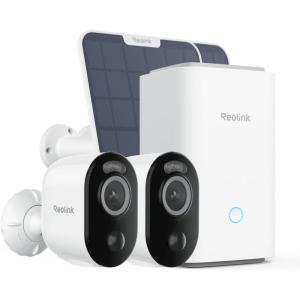 imageREOLINK Security Cameras Outdoor Wireless WiFi 2XArgus 3 ProSolar Panel with Home Hub 5MP Color Night Vision 24G5Ghz WiFi NonStop Solar Powered HumanVehicle Detection